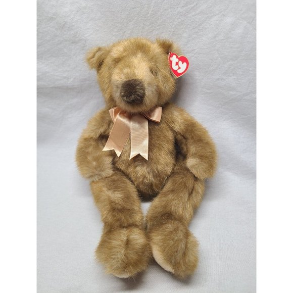 Vintage TY Beanie Baby Ginger 1996 Large Soft Plush Toy Teddy Bear with Tags - Picture 1 of 10